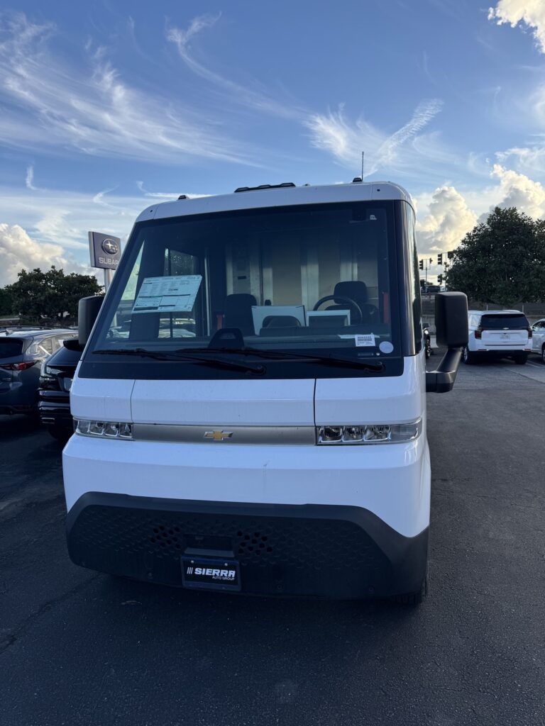 BrightDrop cargo-area view for prototype transport and field logistics