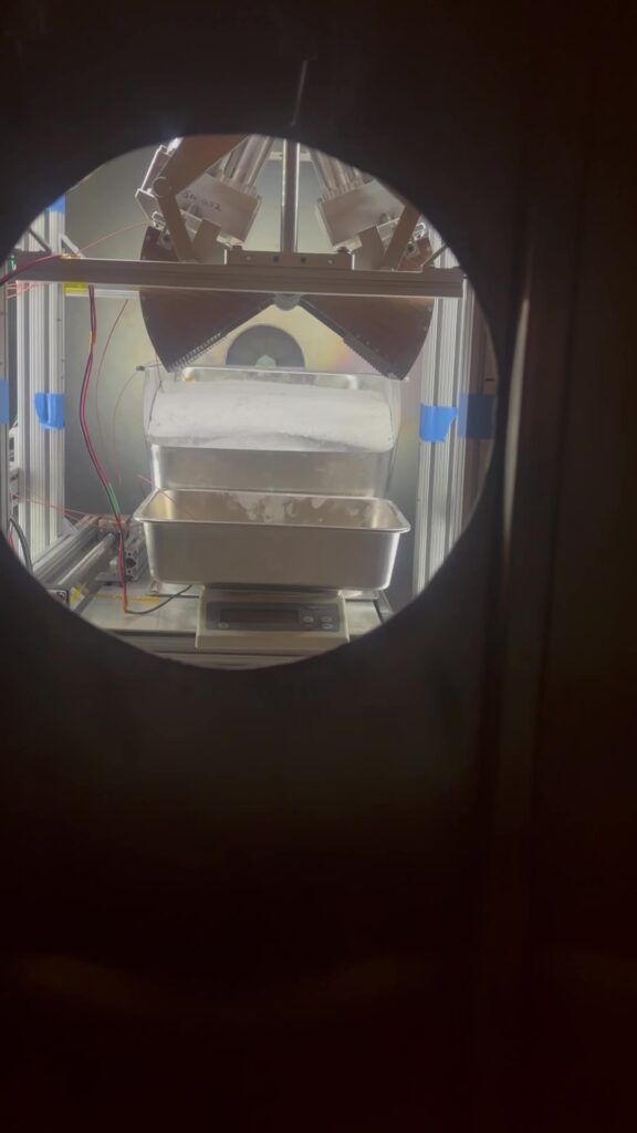 PERDEX test video still showing thermal-vacuum test context