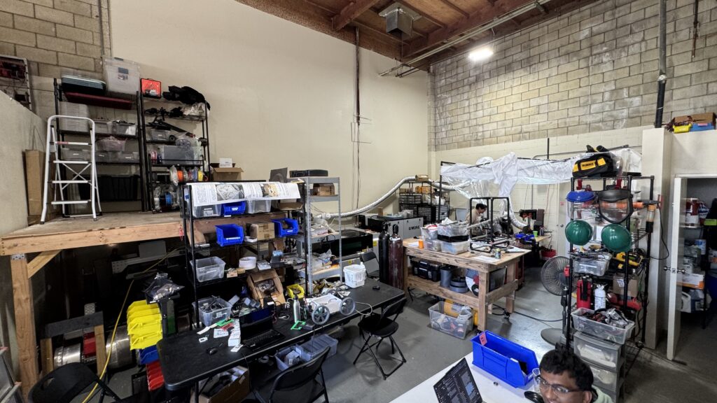 Cislune shop overview showing hardware, equipment, and workspace for rapid prototype development