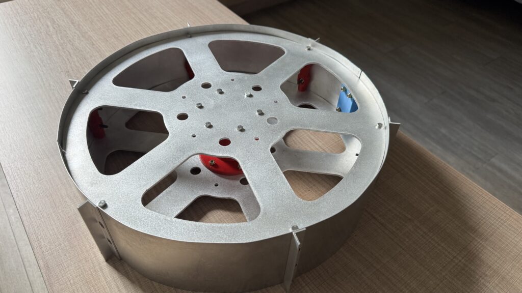 Wheel or drum hardware used for Cislune mobility, traction, or excavation test work